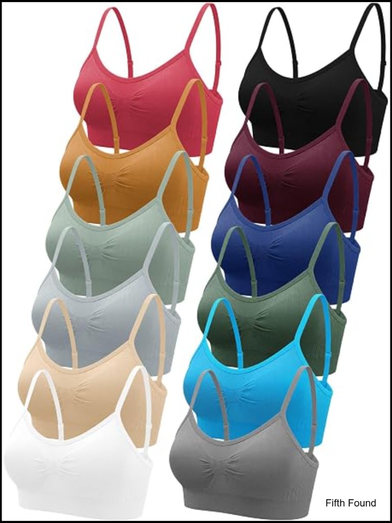 4 Pack Wireless Padded Bralette Cami Bra Tank Top Sports Bra With Removable Cups